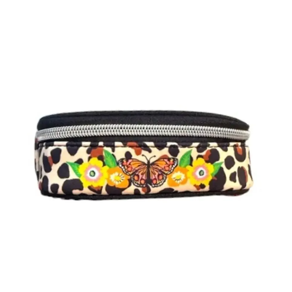 Brighton Garden Spots Jewelry Case Leopard Floral Travel Organizer NWOT